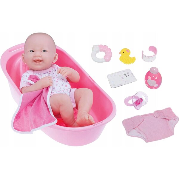 Bambola neonato con set da bagno Berenguer 36 cm con accessori sicuri CE