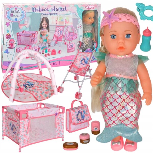 WOOPIE ROYAL Sirena Baby Doll Interattiva con Suoni e Accessori 18 in 1