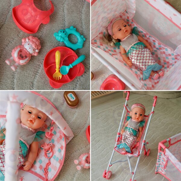 WOOPIE ROYAL Sirena Baby Doll Interattiva con Suoni e Accessori 18 in 1