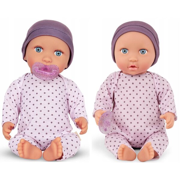 Bambola bebè con succhiotto e vestiti LullaBaby, accessori, colori assortiti