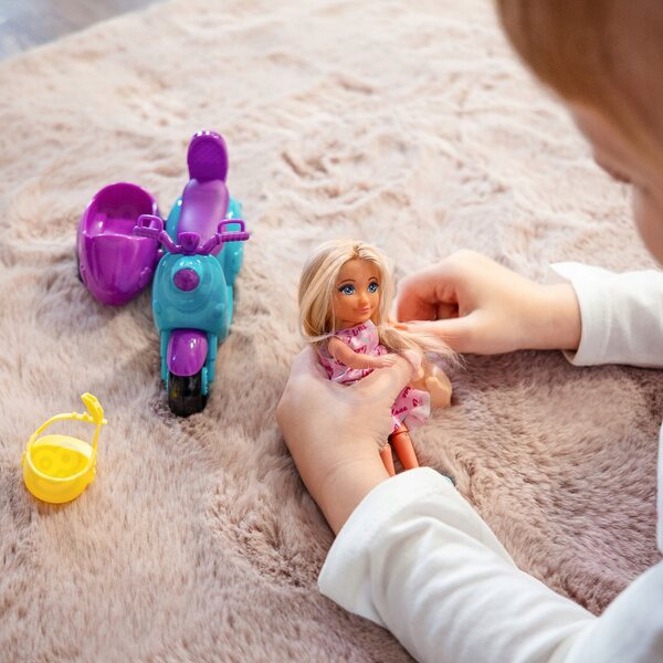 WOOPIE Ankiki Puppenset mit Roller, Hund und Helm für Kinder ab 3 Jahren
