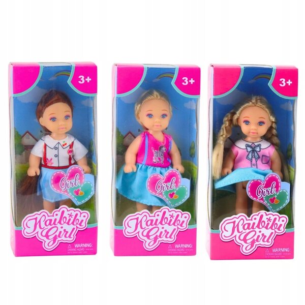 Kaibibi Mini Doll 12 cm con Lunghi Capelli e Vestito Colorato - Mix Modelli