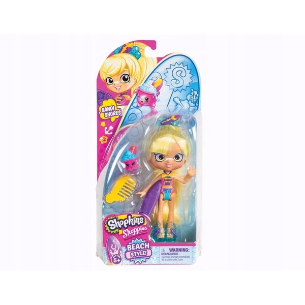 Shopkins Shoppies Sandi Shores mit Modeaccessoires und exklusiver Figur
