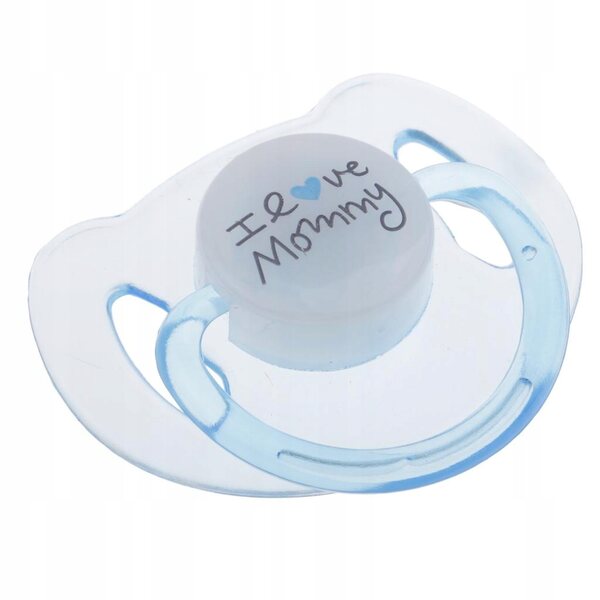 Magnetische fopspeen voor herboren babypop, gemaakt van ABS-materiaal, donker transparant en blauw