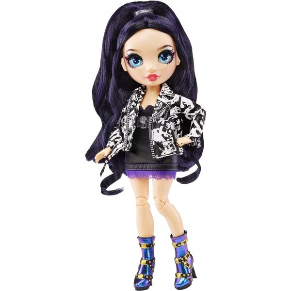 Ainsley Slater Rainbow High Puppe mit 3 eleganten schwarz-goldenen Outfits und Accessoires
