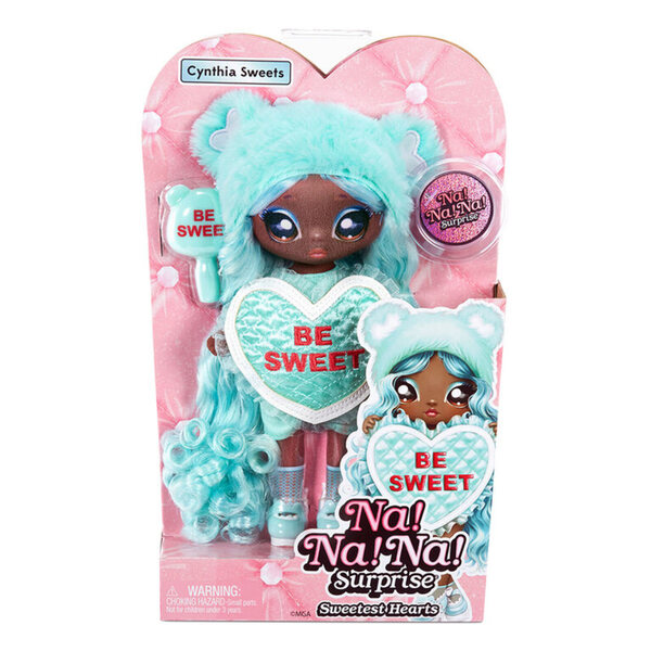 Mini bambola Na!Na!Na! Sorpresa Cynthia Sweets con capelli colorati e abito a cuore