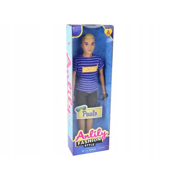 Bambola Kevin ragazzo biondo 31 cm con occhiali e abbigliamento alla moda