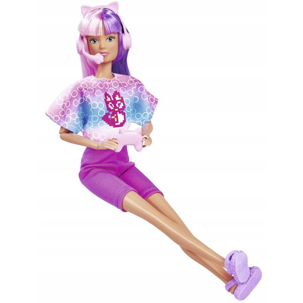 Steffi Love Gamer Girl: bambola moda con capelli colorati e accessori gaming 32 cm