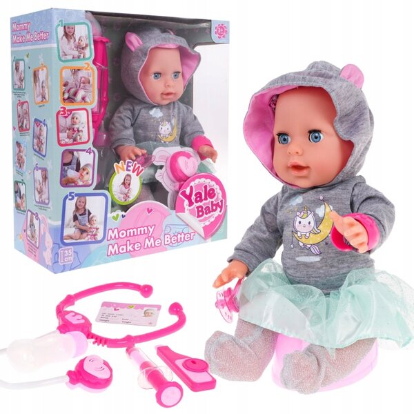 Bambola interattiva Marysia con accessori da dottore per bambini dai 3 anni in su con effetti sonori