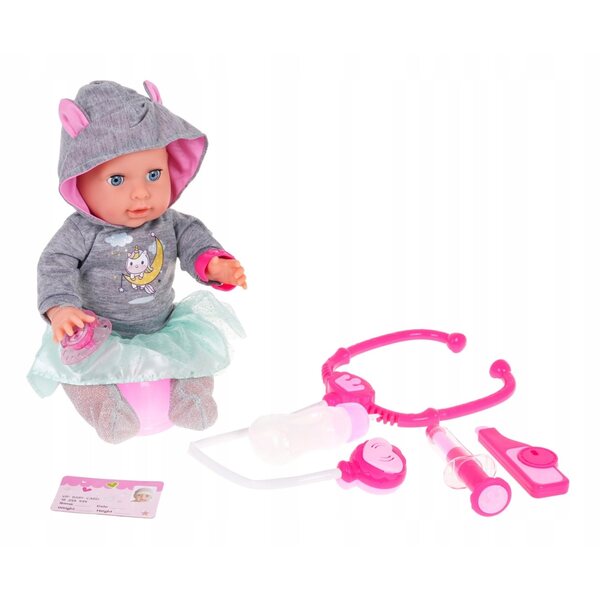 Bambola interattiva Marysia con accessori da dottore per bambini dai 3 anni in su con effetti sonori