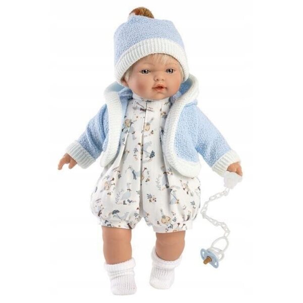 Bambola piangente spagnola Roberto 33 cm Llorens con abbigliamento e suzione