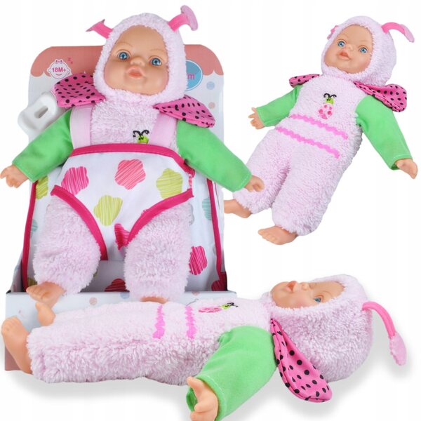 30 cm große Gummipuppe mit Rucksack, perfekt für Kinder ab 18 Monaten