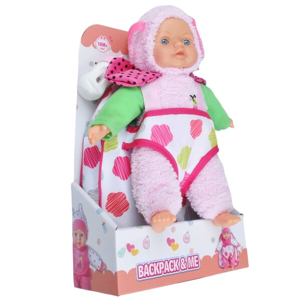 Bambolotto in gomma da 30 cm con zainetto, perfetto per bambini dai 18 mesi in su