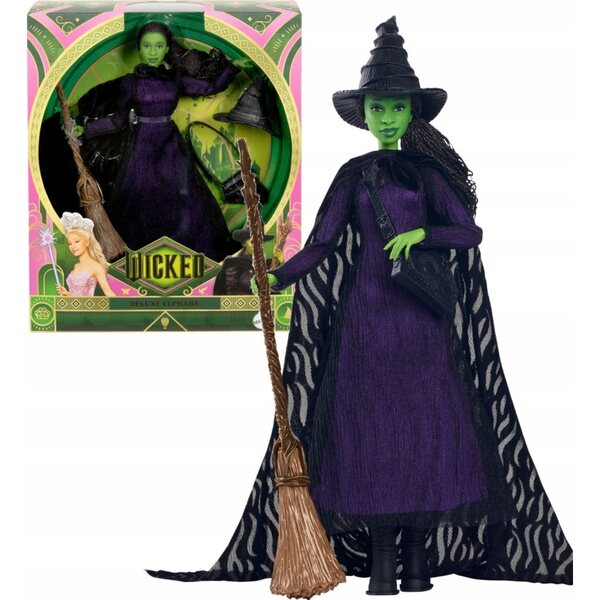 Set di bambole da collezione Wicked Elphaba Deluxe Mattel con dettagli autentici