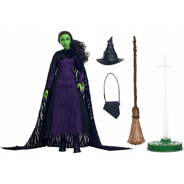 Set di bambole da collezione Wicked Elphaba Deluxe Mattel con dettagli autentici