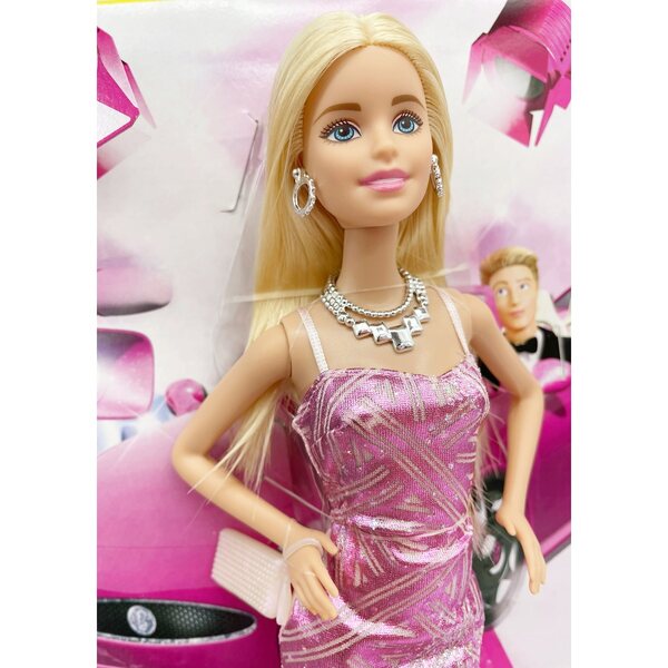 MATTEL LALKA BARBIE MODNY BAL PIĘKNA SUKNIA RYBKA Z FALBANAMI