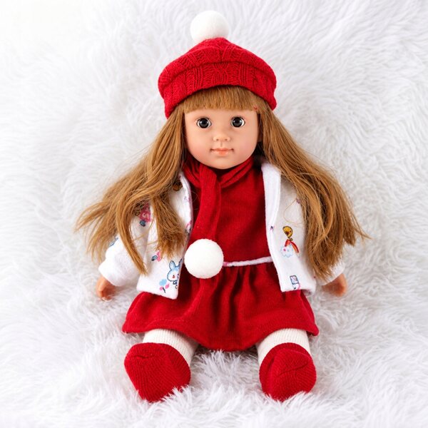 Bambolina Martynka, 37 cm, morbida, interattiva, vestito invernale, sicura