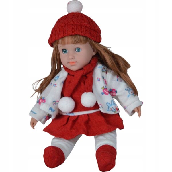Bambolina Martynka, 37 cm, morbida, interattiva, vestito invernale, sicura