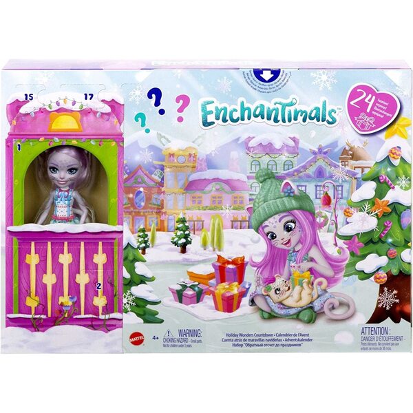Enchantimals Adventskalender mit 24 Überraschungen und Sybill Snow Leopard Puppe