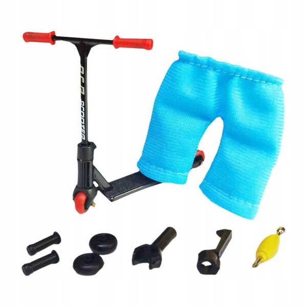Finger-Hulajnoga mit Mini-Scooter und schwarzem Reparaturwerkzeug-Set