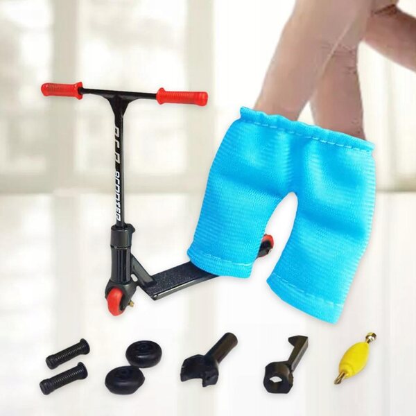 Finger-Hulajnoga mit Mini-Scooter und schwarzem Reparaturwerkzeug-Set