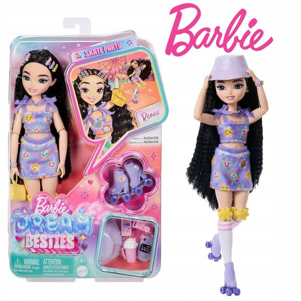 Barbie Dream Besties Renee su Wrotki con Accessori per Bambine dai 4 Anni