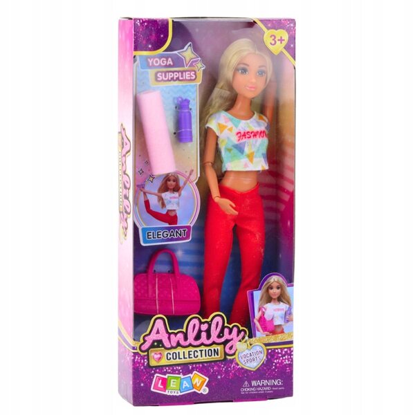 Anlily-Puppe mit Yoga-Set, beweglichen Bewegungen und komplettem Zubehör für Mädchen