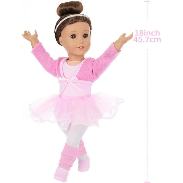 Prinzessinnen-Kleidungsset für 18-Zoll-Puppen – handgefertigte rosa Kleidung