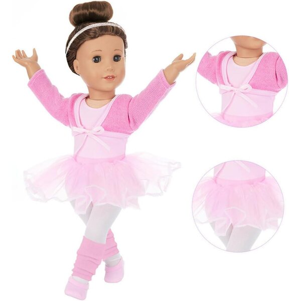 Prinzessinnen-Kleidungsset für 18-Zoll-Puppen – handgefertigte rosa Kleidung