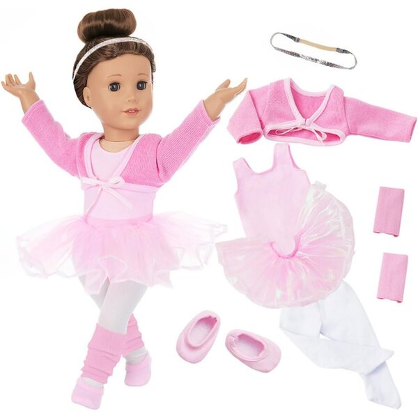 Prinzessinnen-Kleidungsset für 18-Zoll-Puppen – handgefertigte rosa Kleidung