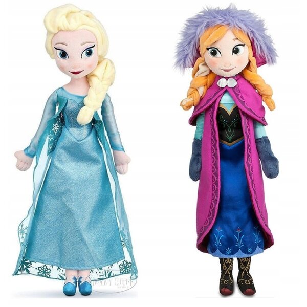 Bambola Anna e Elsa Frozen in tessuto multicolore altezza 40 cm
