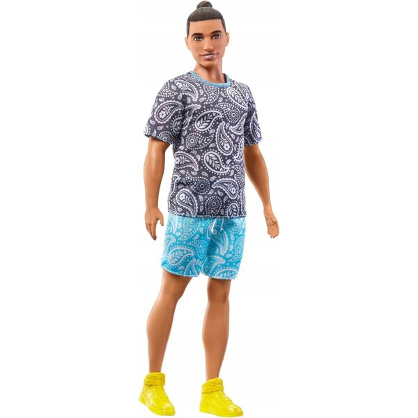 Ken Fashionistas Barbie mit gemustertem T-Shirt und trendigem Look für Kinder ab 3 Jahren