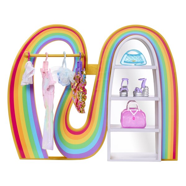 Rainbow High bambola fashion 3 in 1 con guardaroba arcobaleno e accessori per bambini
