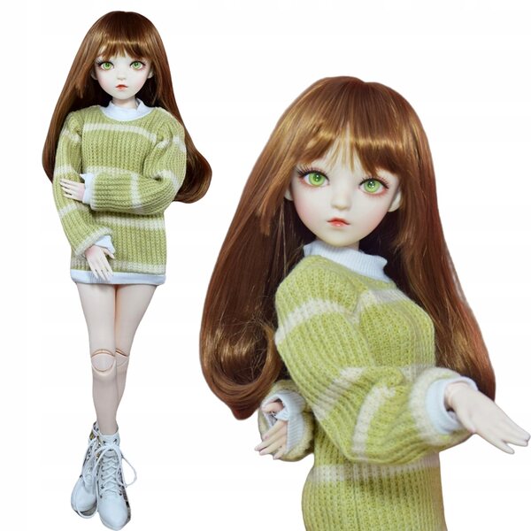 1/3 BJD Modepuppe mit Pullover, Schuhen und Perücke für Kinder ab 3 Jahren