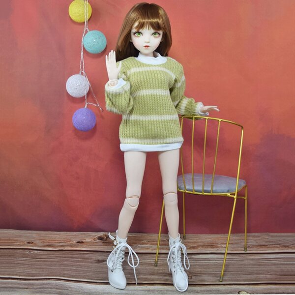 Bambola fashion 1/3 BJD con maglione, scarpe e parrucca per bambini dai 3 anni