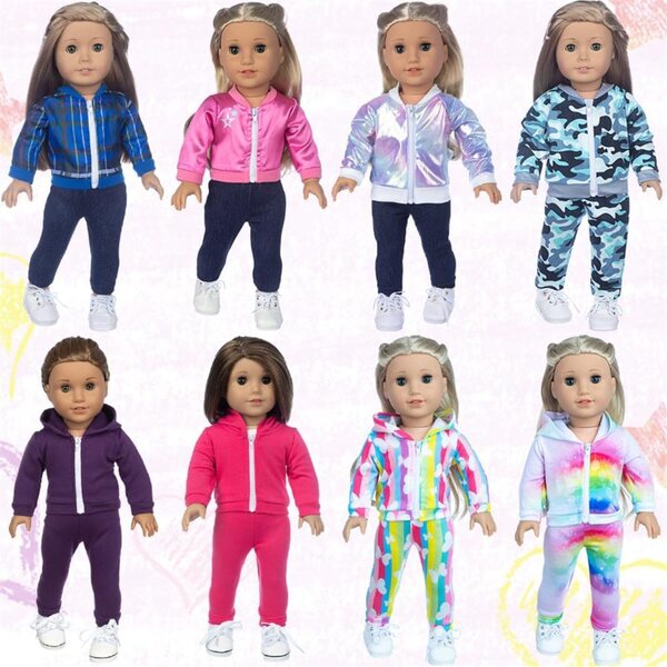 18 Zoll amerikanische Puppenkleidung – 2-teiliges Odulu Sports Casual Outfit
