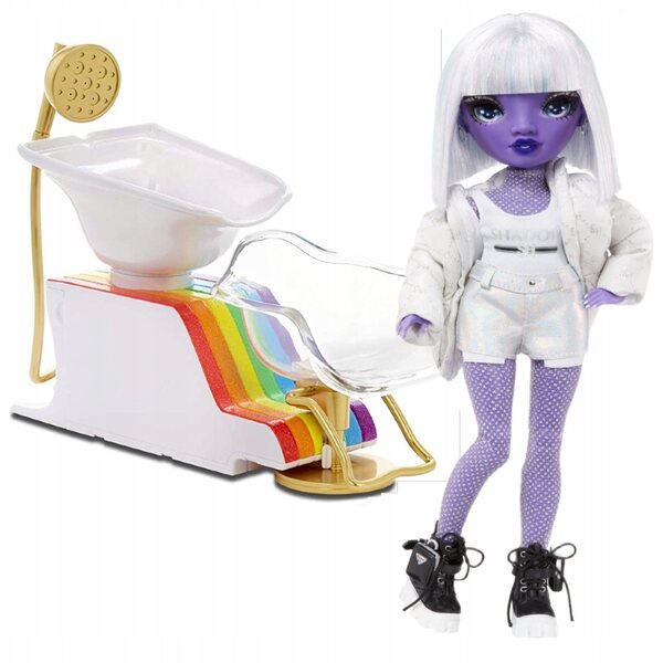 Rainbow High Set con Salone Parrucchiere, 5 Colori e Bambola Dia Mante