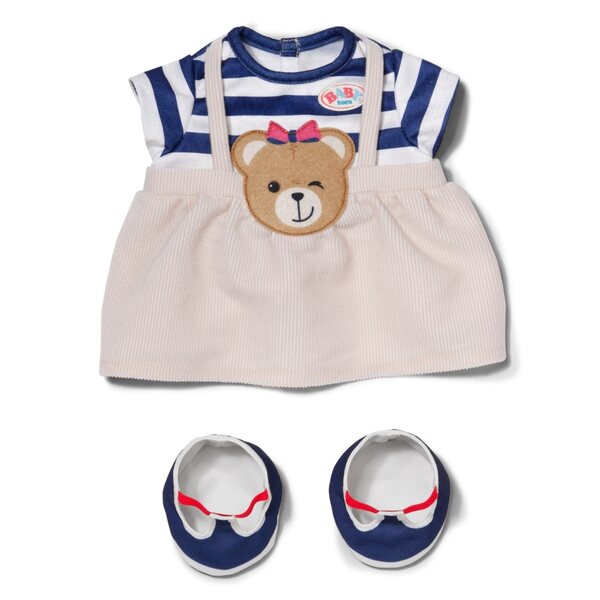 Baby Born Teddykleid, Plüschkleid für 43 cm große Puppen, mit Tasche und Schuhen