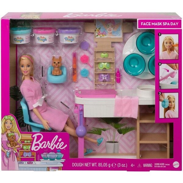 Barbie Salon SPA mit Gesichtsmaske und Zubehör für entspannendes Kinderspiel