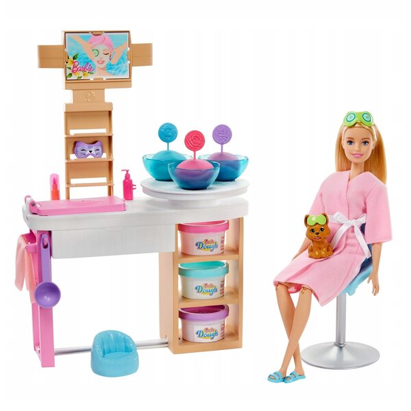 Barbie Salon SPA mit Gesichtsmaske und Zubehör für entspannendes Kinderspiel