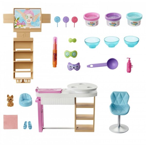 Barbie Salon SPA mit Gesichtsmaske und Zubehör für entspannendes Kinderspiel