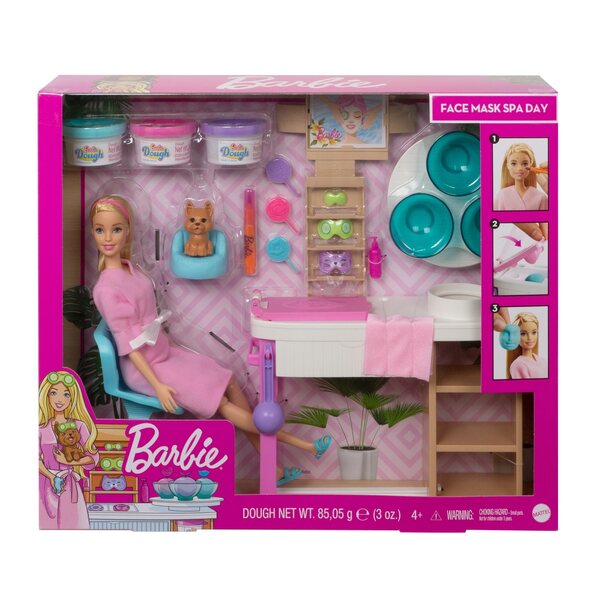 Barbie Salon SPA mit Gesichtsmaske und Zubehör für entspannendes Kinderspiel