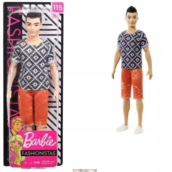 Ken Fashionistas Barbie 30 cm mit lässigem Outfit und weißen Schuhen