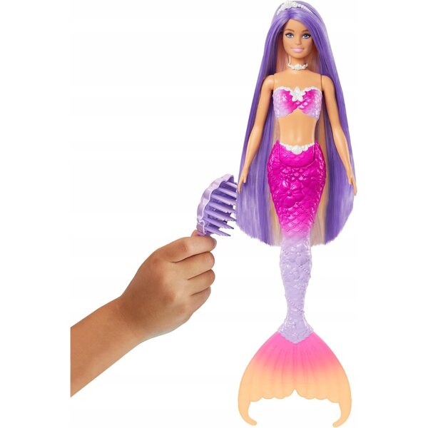 Barbie Malibu Syrenka mit Delphin und Farbwechsel für Kinder ab 3 Jahren