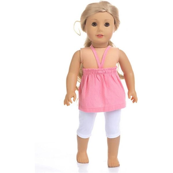 Kleidung für 18-Zoll-amerikanische Puppen – 2-teiliges Set aus Oberteil und Shorts