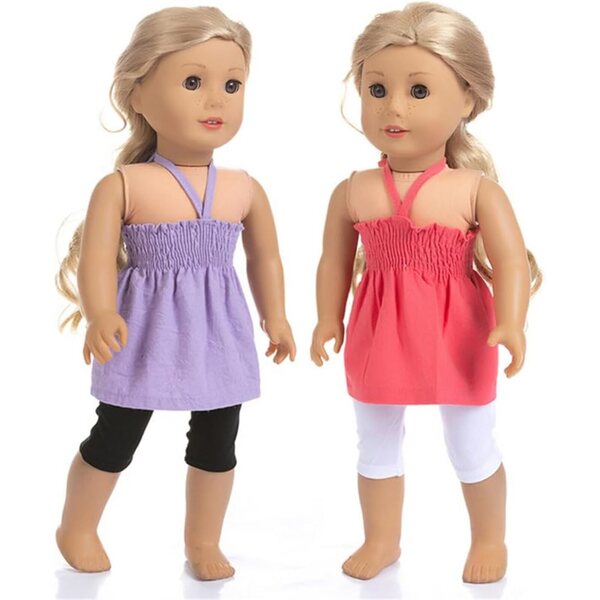 Kleidung für 18-Zoll-amerikanische Puppen – 2-teiliges Set aus Oberteil und Shorts
