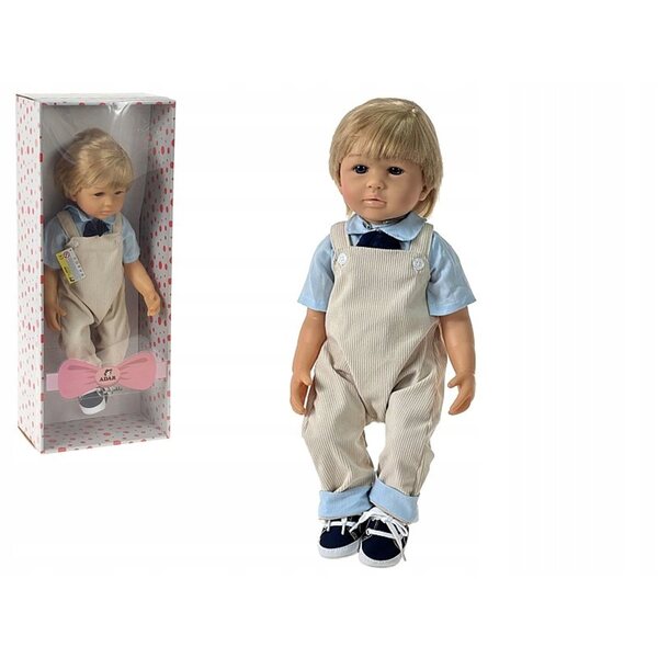 Bambola bambino 50 cm con capelli chiari, parla e canta in polacco, confezione regalo