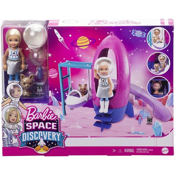 Barbie Space Discovery Chelsea con razzo e cucciolo - gioco educativo spaziale
