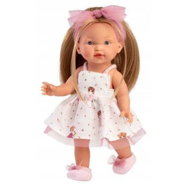 Bambola Valeria 28 cm in vinile con vestiti in cotone organico e riciclato