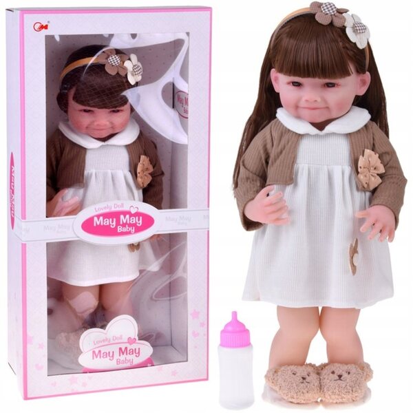 May May Baby bambola da bambina da 55 cm con arti mobili e sorriso